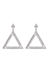 Eye Candy La Leah Cz Crystal Triangle Earring In Silver