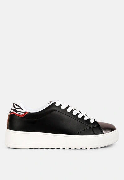 London Rag Dory Metallic Accent Sneakers In Black