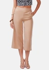 London Rag High Rise Cropped Culottes Trousers In Brown