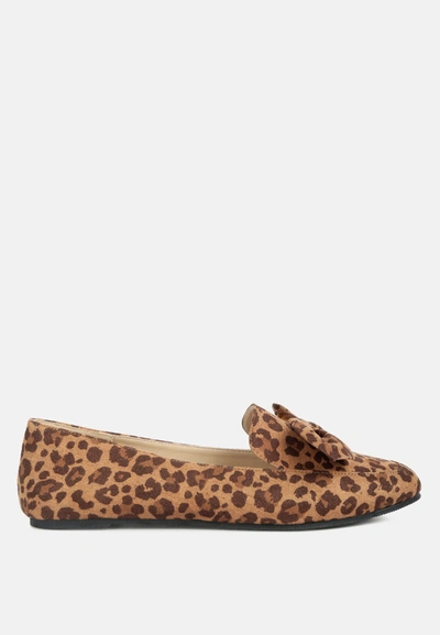 London Rag Cabbose Casual Bow Loafers In Leopard
