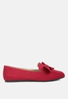 London Rag Remee Front Bow Loafers In Red