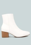 London Rag Davia Leather Square Toe Ankle Boots In Black