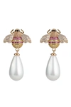 Eye Candy La Bee Angelina Cz Crystal Drop Earring In Gold
