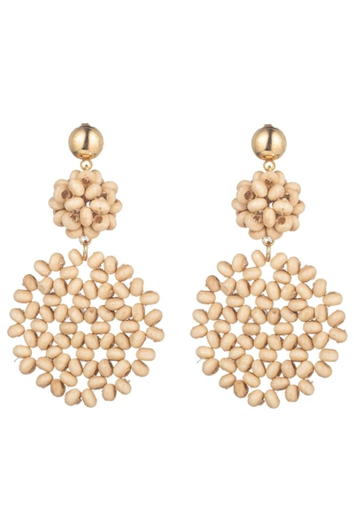 Eye Candy La Seed Bead Drop Earrings In Gold