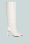 London Rag Fewocious Croc High Heel Calf Boots In White