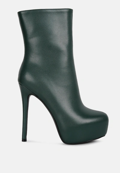 London Rag Marsha High Platform Stiletto Ankle Boot In Green