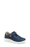 Johnston & Murphy Kid's Activate U-throat Hook & Loop Sneaker In Navy Full Grain