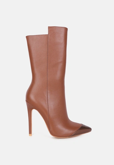 LONDON RAG TWITCH DIP TOE STILETTO BOOTS
