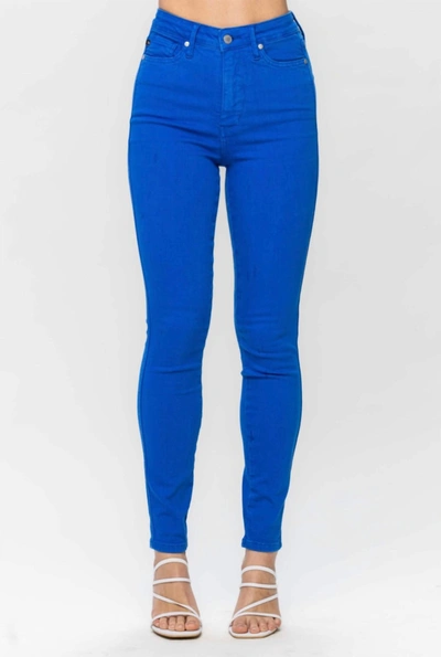 Judy Blue Game Day Control Top Skinny Jeans In Cobalt Blue