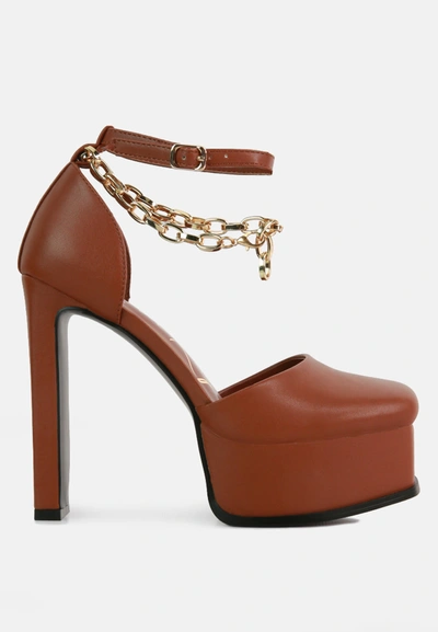 London Rag Blackpearl Faux Leather High Heeled Platform Sandals In Multi