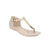 Melissa Women's Honey Chrome Jelly Metallic T-strap Flat Sandal In Beige In Beige