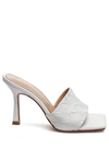 London Rag Carmen High Heeled Woven Square Toe Sandal In White