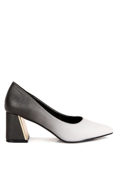 London Rag Harlow Metallic Accent Block Heel Pumps In Multi