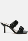London Rag Qualie Gathered Around Slip-on Heeled Sandal In Black