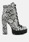 London Rag Spruce Snake Skin Ankle Boots In Black