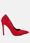 London Rag Alter Ego Diamante Set High Heeled Pumps Sandal In Red