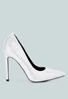 London Rag Alter Ego Heatseal Court Heels In White