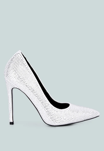 London Rag Alter Ego Diamante Set High Heeled Pumps Sandal In White