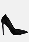 London Rag Alter Ego Diamante Set High Heeled Pumps Sandal In Black