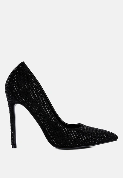 London Rag Alter Ego Diamante Set High Heeled Pumps Sandal In Black