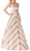 Colette By Mon Cheri Strapless Satin Ballgown In Pink Multi In Pink