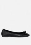 London Rag International Suzzy Bow Embellished Flat Ballerinas In Black
