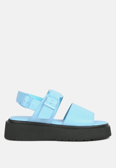 London Rag Gladen Pin Buckle Platform Sandals In Blue