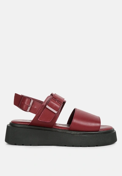 London Rag Gladen Pin Buckle Platform Sandals In White