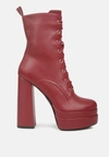 London Rag Meows Faux Leather High Heel Platform Ankle Boots In White