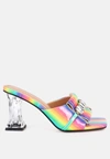 London Rag Fantasy Clear Heel Jewel Sandal In Multi