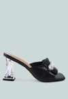 London Rag Fantasy Clear Heel Jewel Sandal In Black