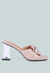 London Rag Deeba Clear Heel Jewel Sandals In White