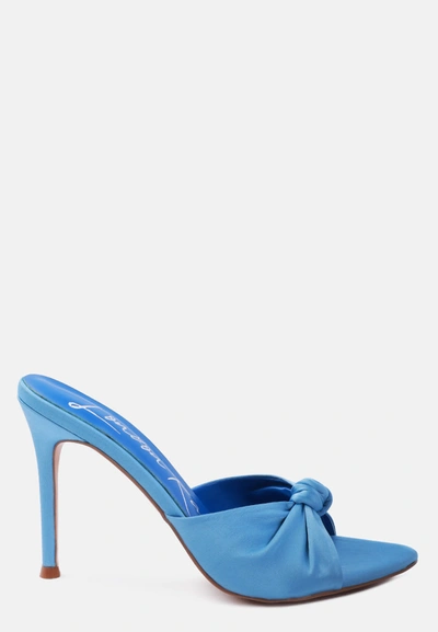 London Rag First Crush Satin Knot High Heeled Sandals In Blue