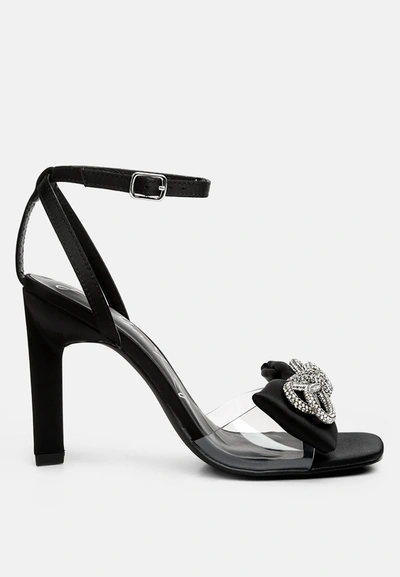 London Rag Etherium Bow With Heeled Sandals In Black