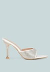 London Rag Sundai Diamante Ballroom Stiletto Sandals In White