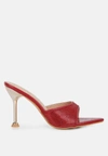 London Rag Sundai Diamante Ballroom Stiletto Sandals In Red
