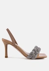 London Rag High Social Diamante Braided Trap Sandals In Multi