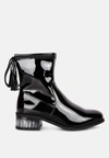 London Rag Cheer Leader Tassels Detail Ankle Boots In Black