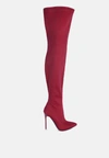 London Rag Lolling High Heel Long Boots In Red