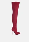 London Rag Lolling High Heel Long Boots In White