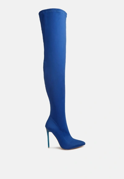London Rag Lolling High Heel Long Boots In Blue