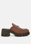 London Rag Prosper Velvet Slip On Loafers In Brown