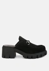 London Rag Prosper Velvet Slip On Loafers In Black