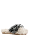 London Rag Chipmunk Times Fur Indoor Flats In White