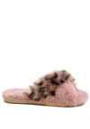 London Rag Chipmunk Times Fur Indoor Flats In Pink