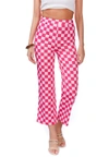 London Rag Checkerboard Culottes Pants In Pink