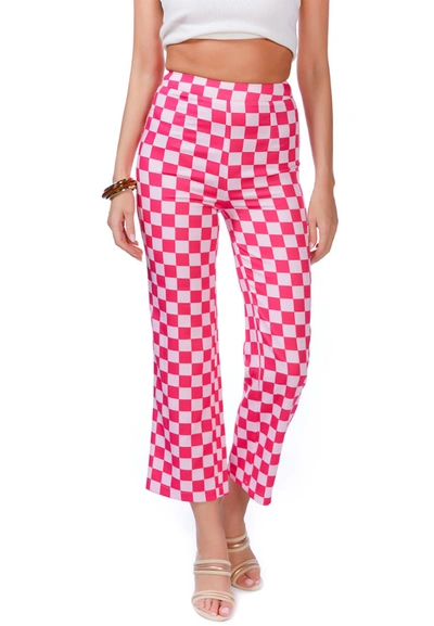 London Rag Checkerboard Culottes Pants In Pink