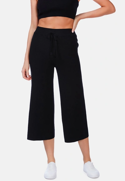 London Rag Solid Casual Drawstring Cropped Pants In Blue