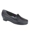 Sas Women's Easier Slip On Loafer - Double Wide In Black In Black