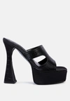 London Rag Pda High Heel Platform Croc Sandals In Black